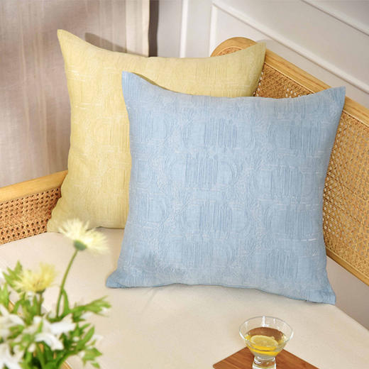 莫兰迪色暗纹靠包四色客厅软包轻奢复古靠枕腰枕 商品图1