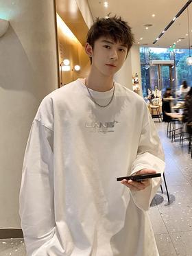 【秋季新款❗️长袖t恤】圆领宽松男士卫衣字母印花T打底衫潮流上衣男士父亲节礼物新年礼盒年货礼盒