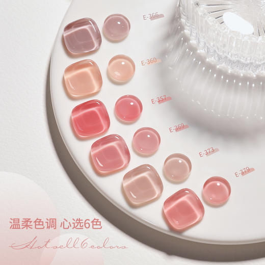 【美甲店常备❗️DIY美甲】戈雅果冻甲油胶E373新款冰透色奶茶色紫色裸粉透色甲油胶美甲店自用 商品图1