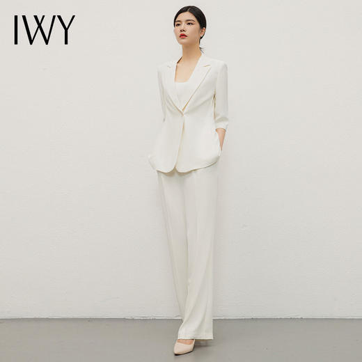 IWY/米白色高级感休闲西装外套女新款时尚名媛气质女神范职业套装C13511+P33511 商品图1