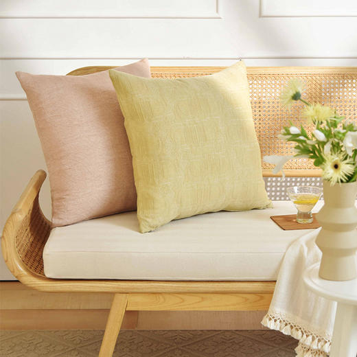 莫兰迪色暗纹靠包四色客厅软包轻奢复古靠枕腰枕 商品图0