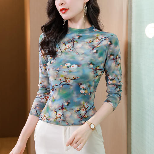 时尚长袖T恤，透气洋气打底小衫上衣KQL-520N9919-1 商品图0