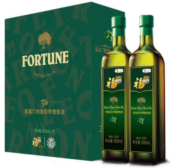 福临门特级初榨橄榄油礼盒500ml*2