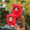 韩版女冬天棉帽子户外骑行电动车护耳保暖帽儿童加绒帽子围巾一体 商品缩略图4