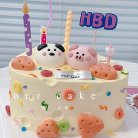 奶酪立体小动物蛋糕-低糖处理无添加