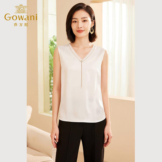乔万尼新品无袖背心简约v领设计感上衣ET3H745 商品图2