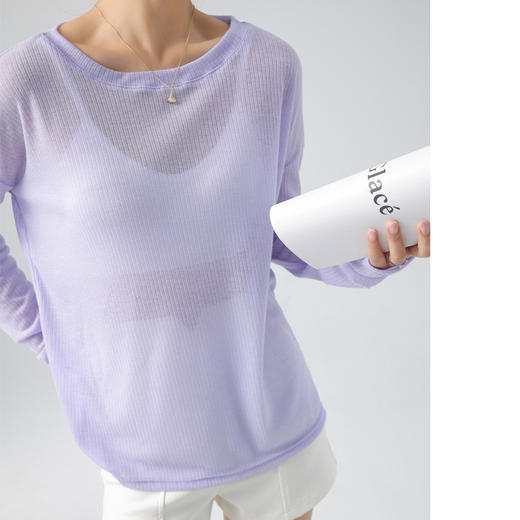 【糖果色系穿搭！一衣穿三季】韩版ins百搭长袖白色t恤女，宽松透视薄款设计，轻盈冰丝面料，舒适透气。春季必备，既能防晒又能展现个性-li 商品图10