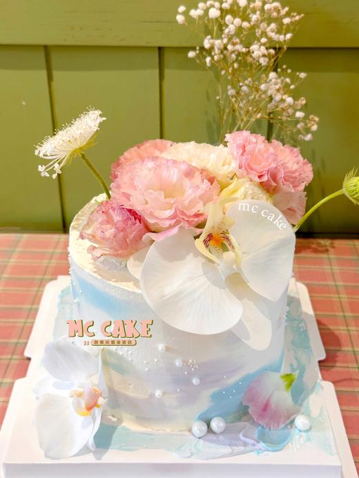 ins 鲜花蛋糕（蝴蝶兰为假花） 商品图1