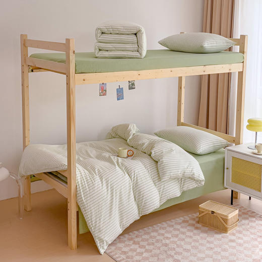 【宿舍三件套】纯棉学生宿舍三件套床品件套格子纯色单人上下铺 商品图4