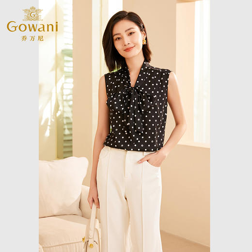 Gowani乔万尼新品无袖衬衫商场同款简约波点设计ET3H643501 商品图1