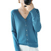 【简洁大气的纯色设计❗️针织衫女开衫外套】秋冬季新款针织衫女开衫外套纯色V领修身毛针织外搭毛衣 商品缩略图3