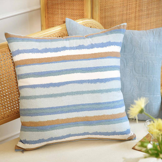 夏日条纹靠包客厅软包轻奢复古靠枕腰枕 商品图2