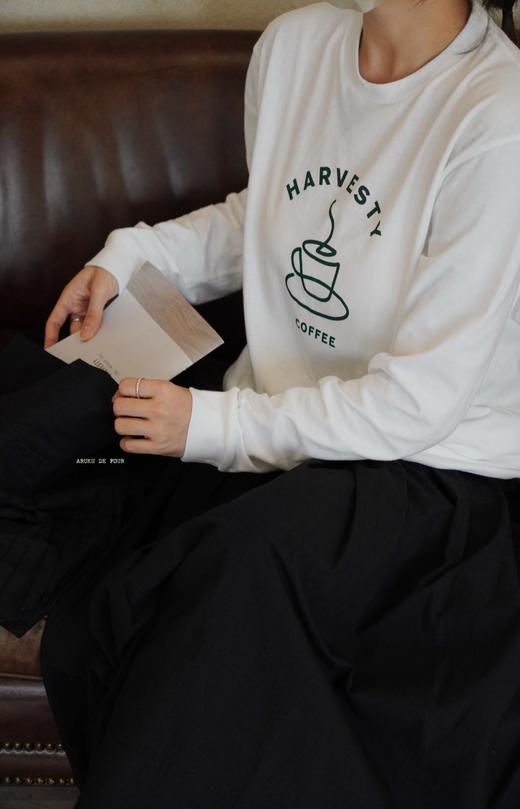 HARVESTY 百搭字母长袖圆领T恤(可选黑/白款) 商品图3