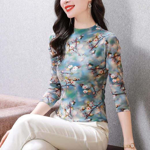 时尚长袖T恤，透气洋气打底小衫上衣KQL-520N9919-1 商品图3