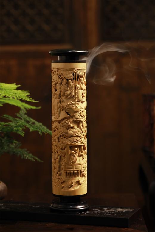 兰亭雅集°手工黄杨木香筒 商品图6