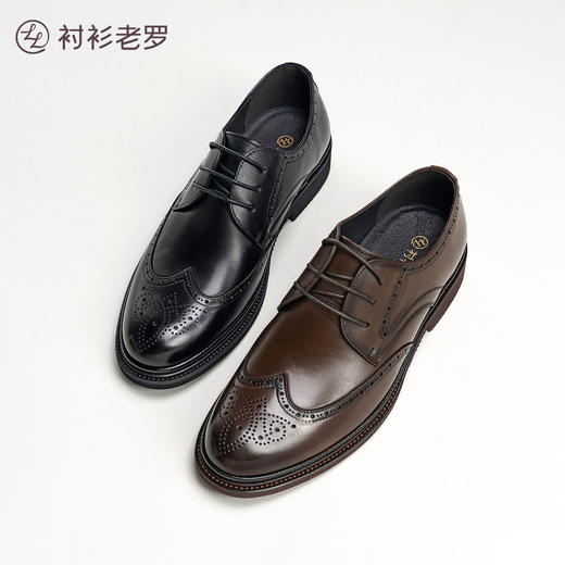 布洛克雕花系带真皮皮鞋 商品图4