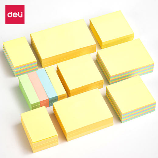 「三本装！数款可选」得力便利贴彩色小条便签贴纸外卖留言本学生用ins风记事贴标签贴 商品图4