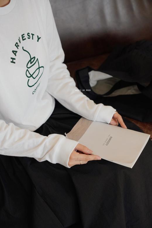 HARVESTY 百搭字母长袖圆领T恤(可选黑/白款) 商品图4