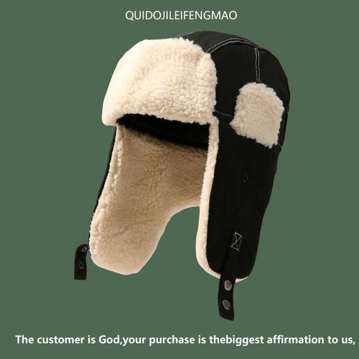 帽子男女秋冬季雷锋帽男加绒冬天护耳加厚保暖飞行员防风镜防寒帽 商品图2