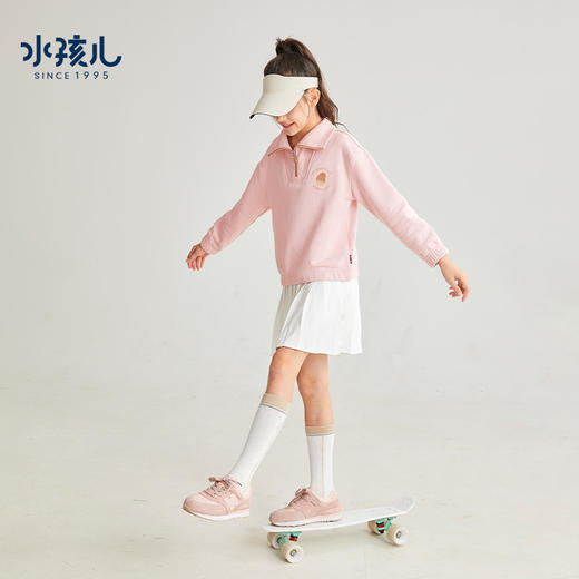 水孩儿童装秋冬新款女童卫衣舒适柔软时尚休闲运动透气中大童上衣 商品图1