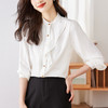 设计感小众长袖上衣，荷叶边立领职业衬衣KQL-645T8385 商品缩略图2