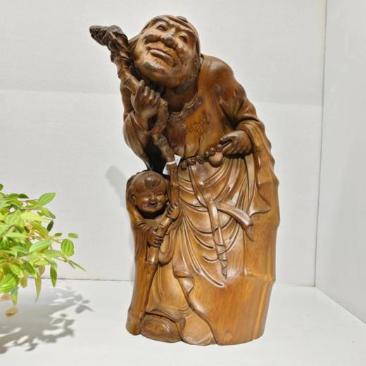 天伦之乐·女°竹雕摆件 商品图0