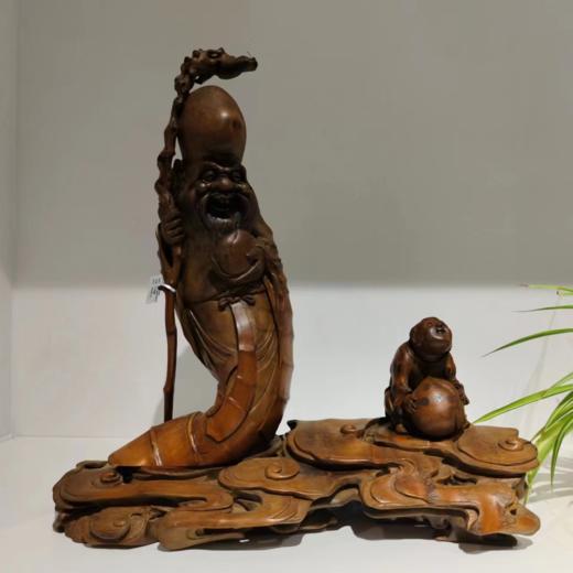 童子献寿°竹雕摆件 商品图0