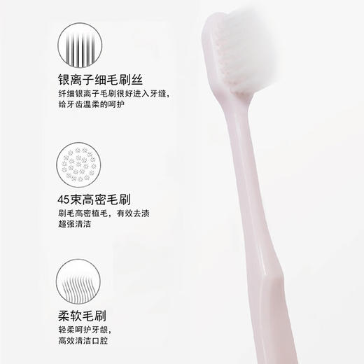CCOKIO酷优客 银离子抑菌高密45束毛宽头成人牙刷 2支/盒 商品图5