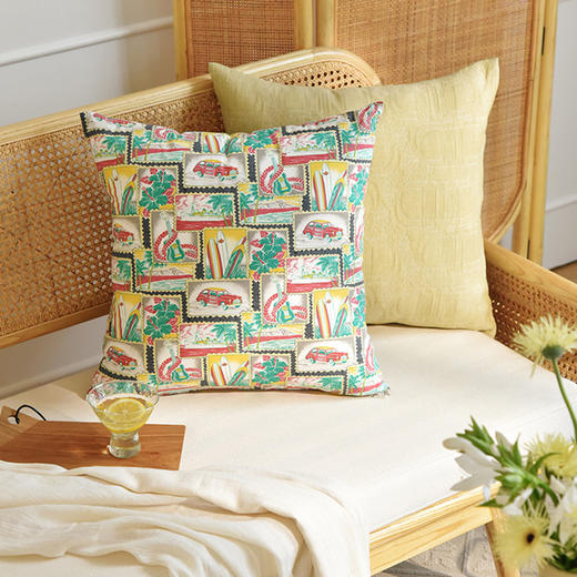 夏威夷度假风情靠包客厅软包轻奢复古靠枕腰枕 商品图1