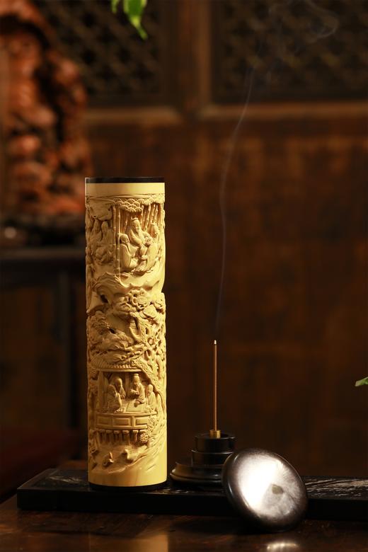 兰亭雅集°手工黄杨木香筒 商品图7