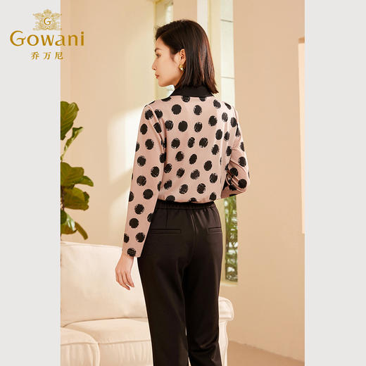 Gowani乔万尼秋新品女士长袖衬衫抽褶收腰设计ET3C749905 商品图4