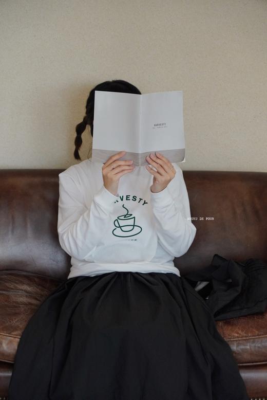 HARVESTY 百搭字母长袖圆领T恤(可选黑/白款) 商品图1