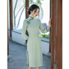 GX复合蕾丝中长七分袖旗袍2023秋冬新款民国女士年轻款日常旗袍 商品缩略图2