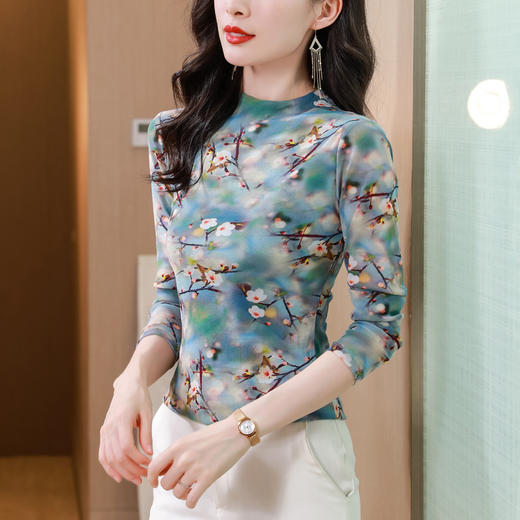 时尚长袖T恤，透气洋气打底小衫上衣KQL-520N9919-1 商品图1