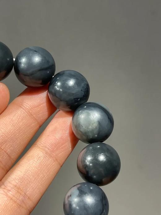 和田青花料墨玉圆珠手链，顺丰包邮 商品图10