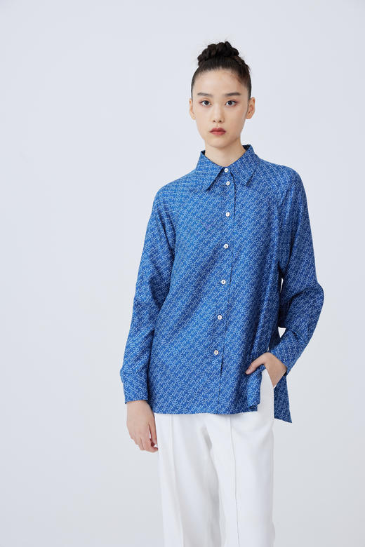  “零”字纹真丝衬衫 SJS93W320N 商品图2