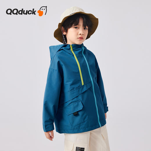 【清仓捡漏】【120-160】男童春秋款休闲连帽夹克衫冲锋衣外套可可鸭 商品图7