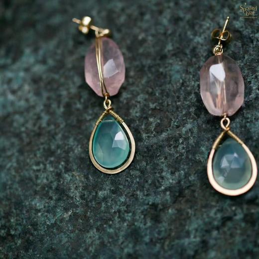 SpoiledBrat Jewelry粉晶蓝玉髓耳环 商品图1