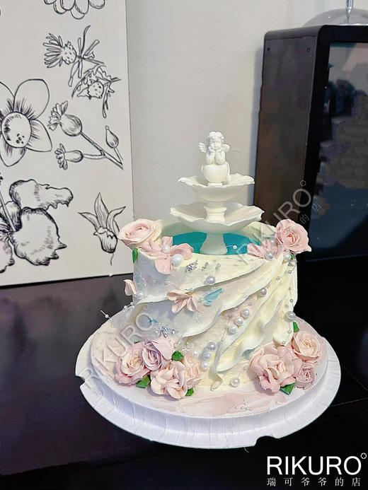 【许愿池】复古手绘鲜果蛋糕 商品图0