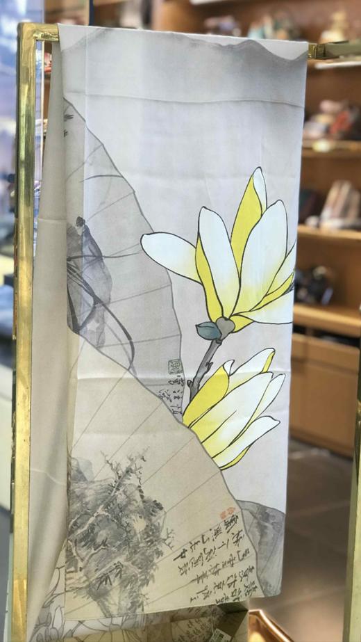 优品堂【梦蝶影颜】双层双面桑蚕丝披肩长巾 商品图11