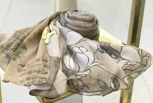 优品堂【梦蝶影颜】双层双面桑蚕丝披肩长巾 商品图9