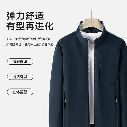 【新款DTH】大依优型大码立领夹克薄绒内里外套男宽松加肥加大码休闲上衣胖子肥佬 商品图2
