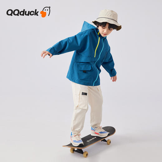 【清仓捡漏】【120-160】男童春秋款休闲连帽夹克衫冲锋衣外套可可鸭 商品图6