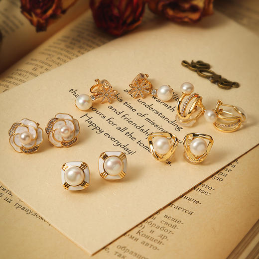 【SGS认证无痛感超越普通耳夹】Manreya玛芮雅「南法假日」5DAY珍珠耳夹套装新款小众法式浪漫 商品图5