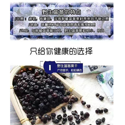 【直播专享】长白山野生蓝莓果干250g/袋 拍一发二 包邮 商品图1