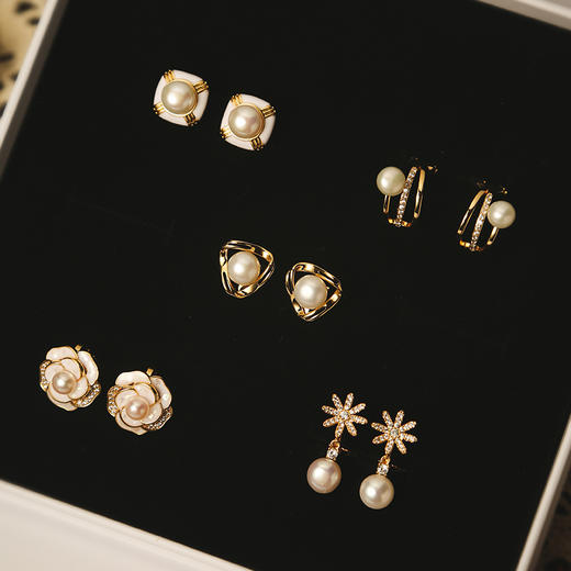 【SGS认证无痛感超越普通耳夹】Manreya玛芮雅「南法假日」5DAY珍珠耳夹套装新款小众法式浪漫 商品图6