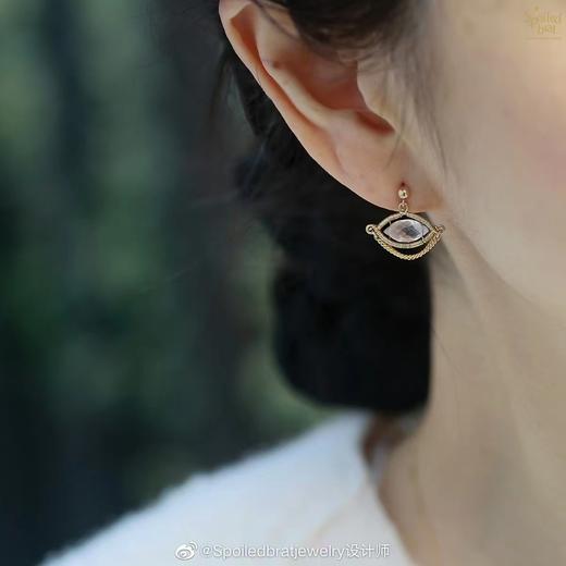 SpoiledBrat Jewelry花瓣粉晶耳环 商品图2