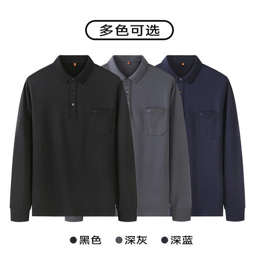 【新款DWP】大依优型大码印花长袖Polo衫翻领带口袋男装加肥加大体恤大号上衣胖子 商品图2