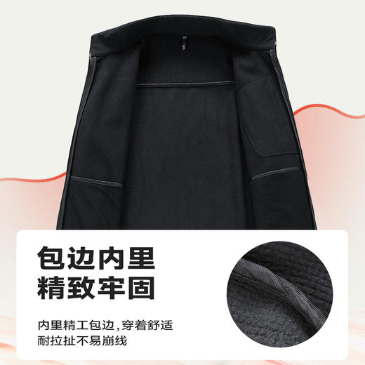 【新款DTH】大依优型大码立领夹克薄绒内里外套男宽松加肥加大码休闲上衣胖子肥佬 商品图3