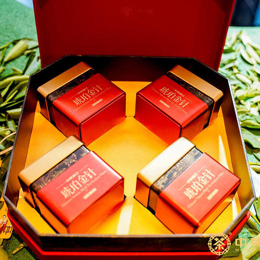 中粮-中茶茶礼牌云南滇红红茶琥珀金针大叶种工夫红茶礼盒装200g /盒 商品图4
